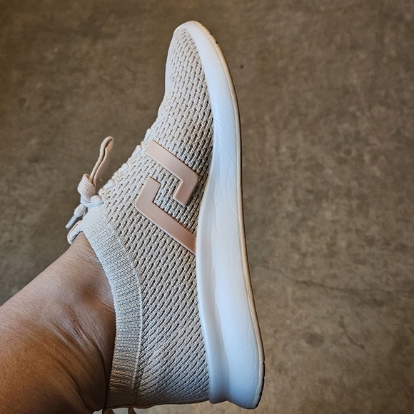 Rollie Bone & Blush Bolt Overlay Lace UpRound Toe Breathable Sneaker Size 9 - Picture 4 of 10